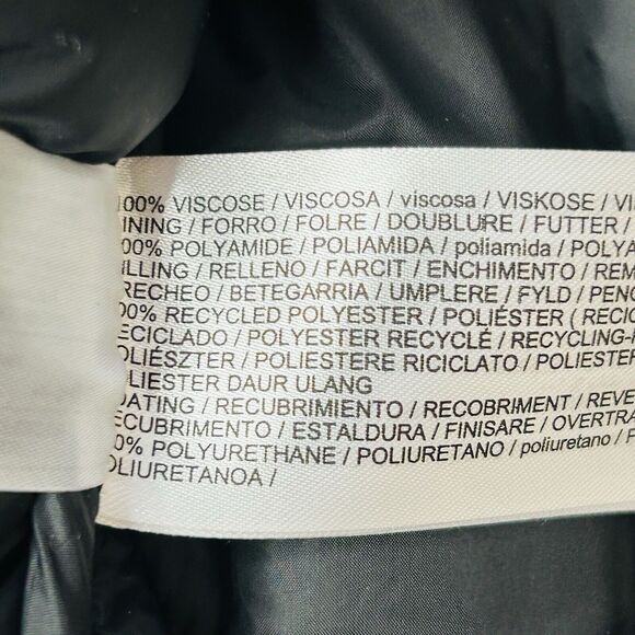 Mango MNG Quilted Coat Size M Black Puffer Mid Length Jacket Snaps - Picture 8 of 8